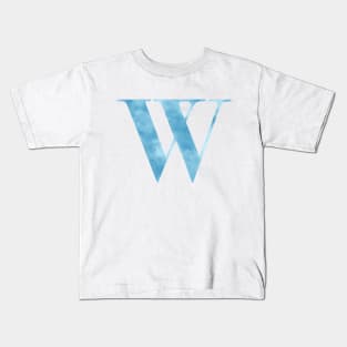 Clouds Blue Sky Initial Letter W Kids T-Shirt